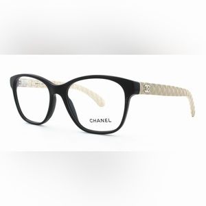 Chanel Optical Frame 3290Q Black Beige Quilted Leather Color 817